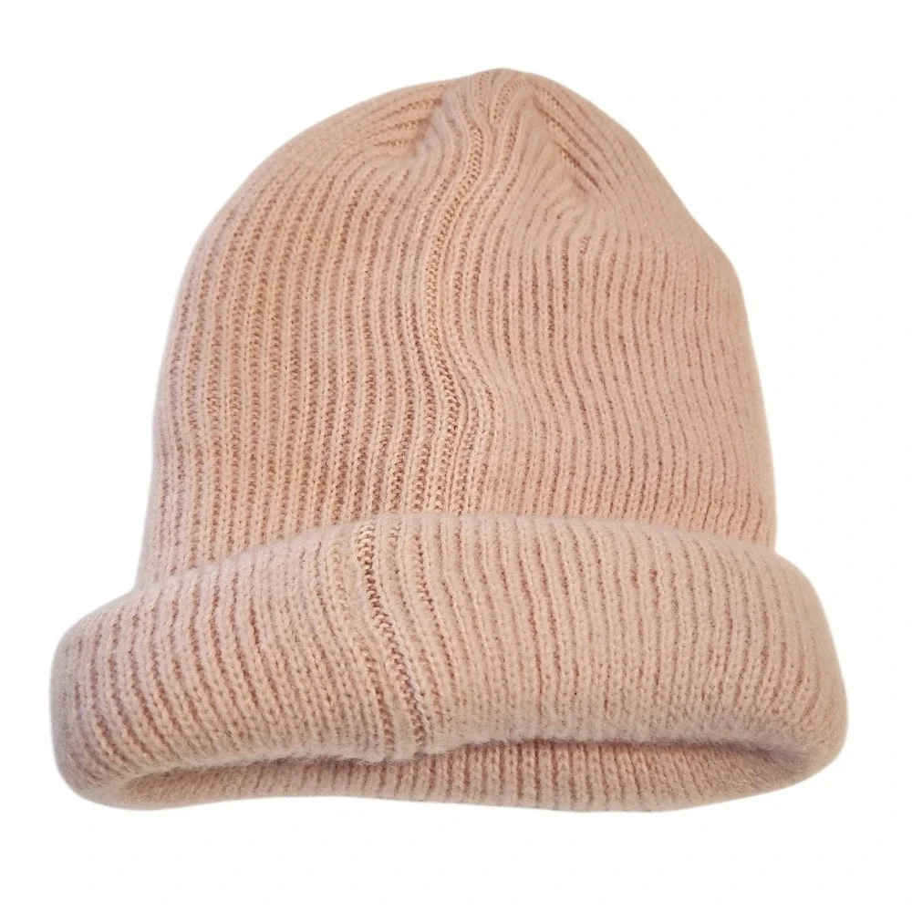 Alexa‎ Rose Womens Ribbed Knit Cuffed Beanie Hat Blush Pink One Size